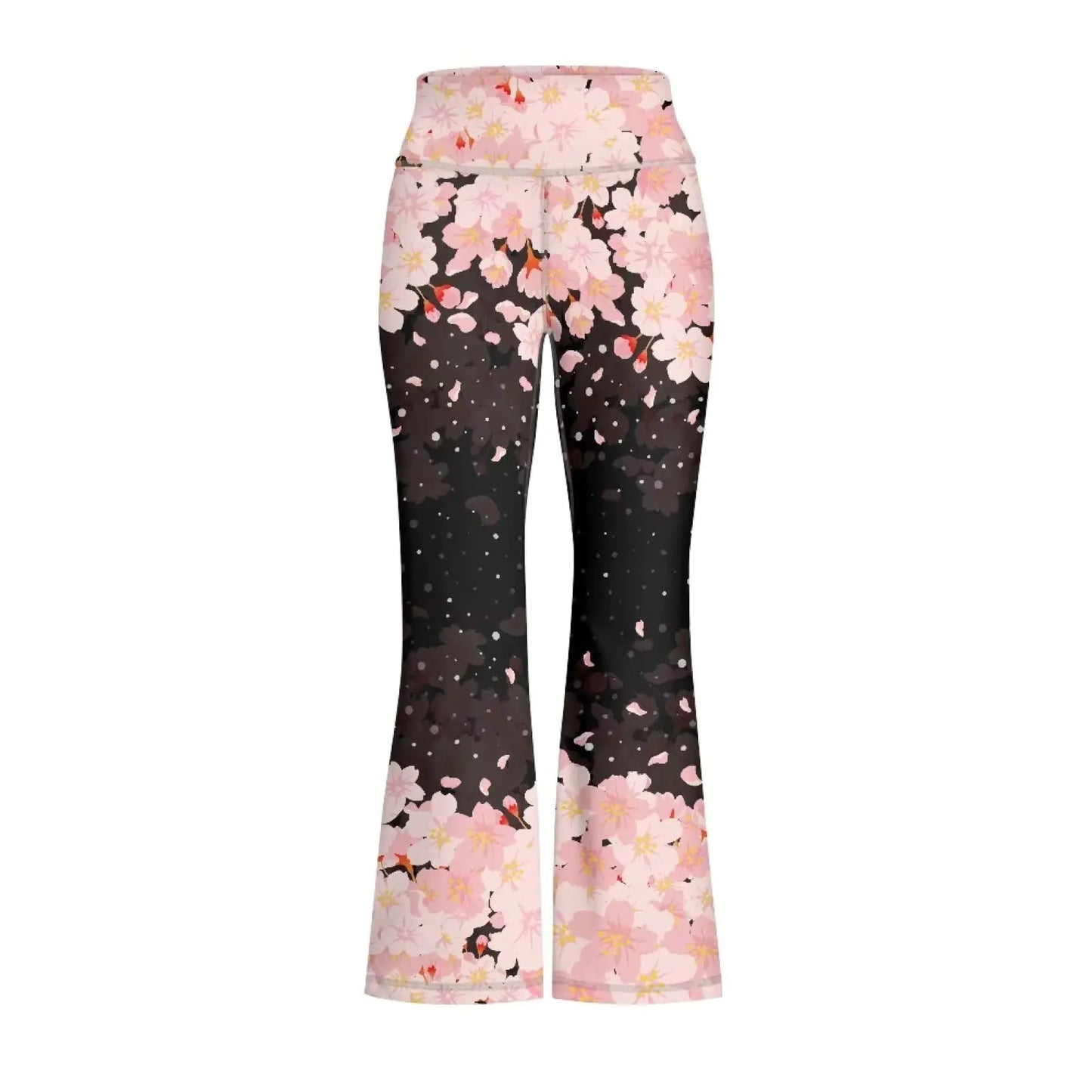 Rweroyiu Girls Yoga Pants Pretty Cherry Blossom Pants Cute Flare Leggings for Girls Loose Kids Clothes Girls Size 7-8 Stretchy Sports Trousers Running Jogger Pant Beach Pants