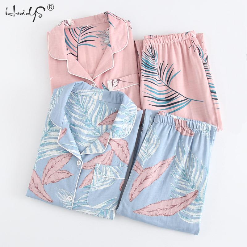 100% Cotton Winter Women Pajamas Set Long Sleeve Clothing Cartoon Sleepwear Autumn Plus Size Pajamas Suit Homewear 2 Pieces Sets