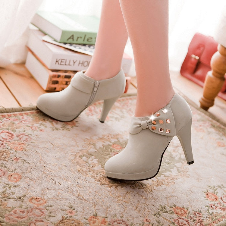 2017 Limited Medium(b,m) Women Shoes High Heel Big Size Sale 34-43 Apricot New Women Pumps Platform High Heels Ladies Shoes C-8