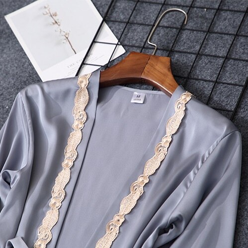Summer Women Pajamas Sets 5 Pieces Lace Satin Sleepwear Female Pijama Suits Silk Embroidery Sleep Lounge Pyjama with Chest Pads