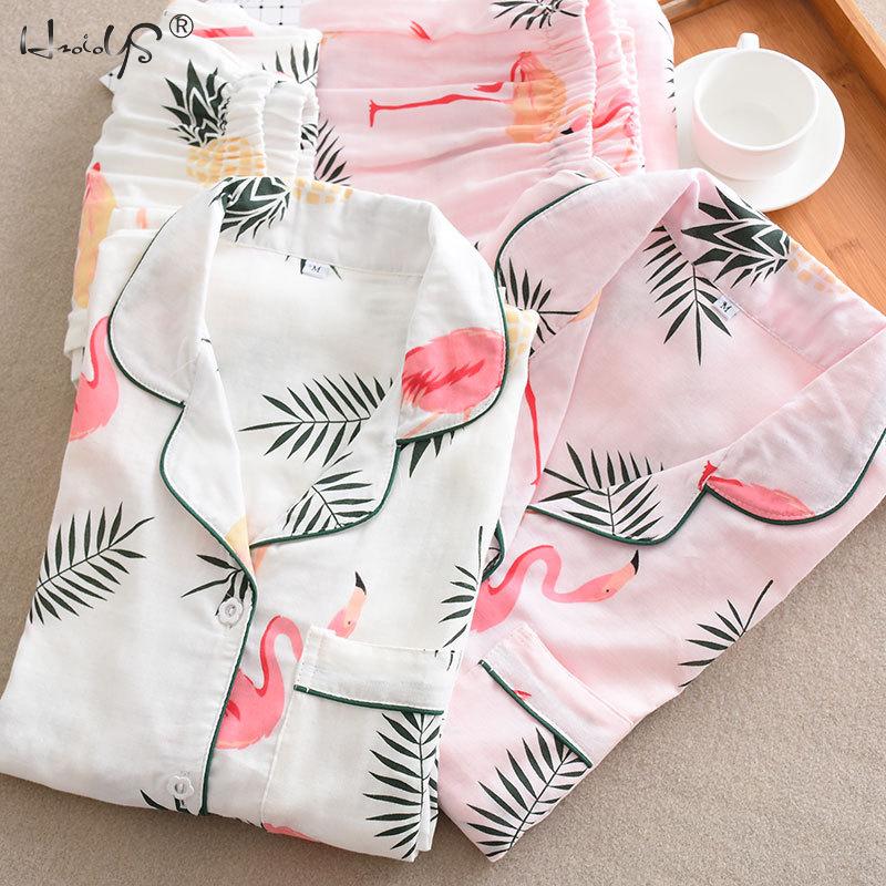 100% Cotton Winter Women Pajamas Set Long Sleeve Clothing Cartoon Sleepwear Autumn Plus Size Pajamas Suit Homewear 2 Pieces Sets
