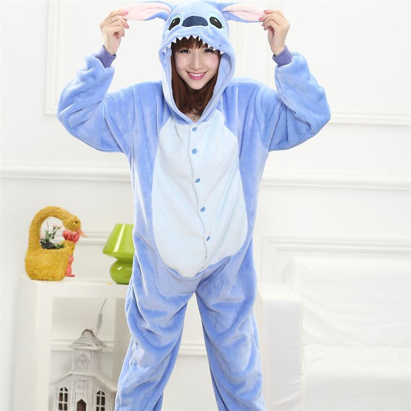 Animal Stitch Kigurumi Unicorn Onesie Adult Teenagers Women Pajamas Funny Flannel Warm Soft Overall Onepiece Night Home Jumpsuit