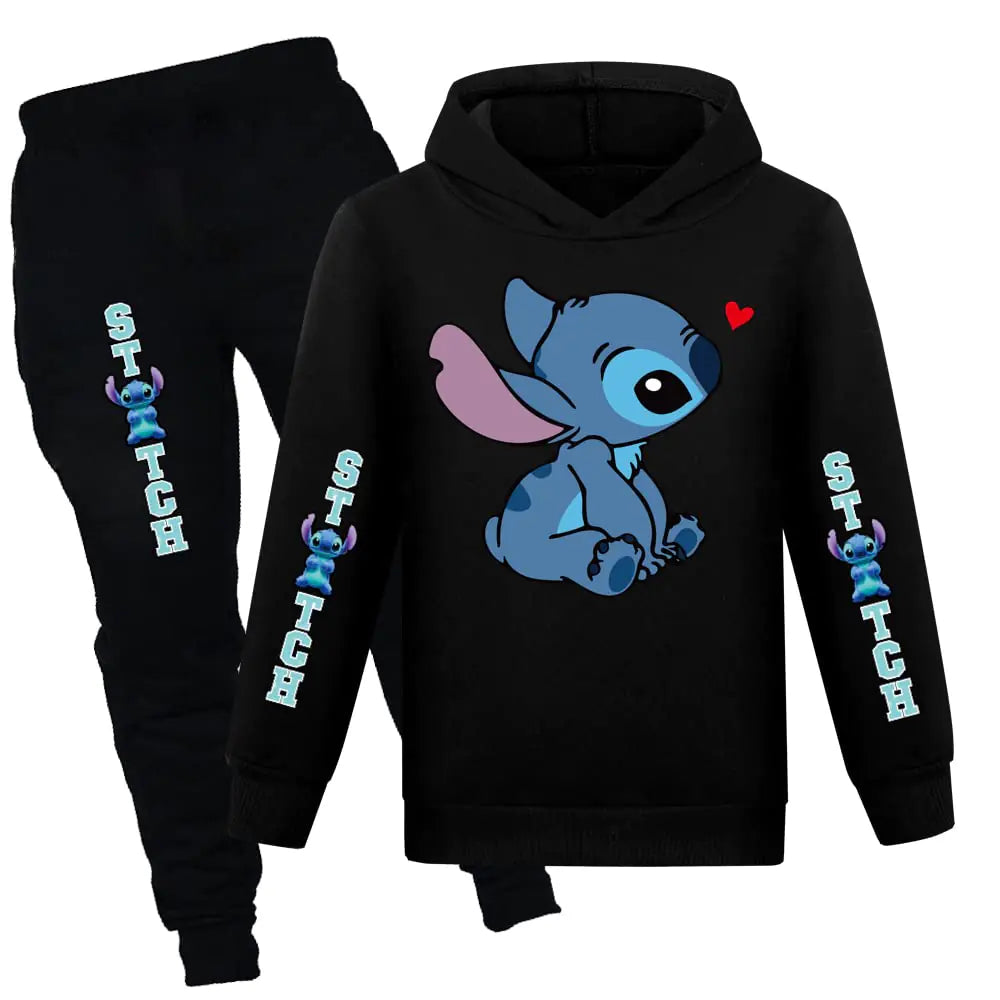 Girls Cartoon Hoodie Set Kids Princess Hooded Pullover Sweatshirt Casual Long Sleeve Clothes Suit for 4-13 Years