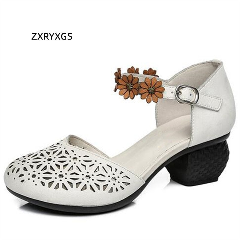 2023 Best-selling New Elegant Fashion Sandals Summer Women Sandals Flowers Cow Leather Sandals Wedges Wedding Shoes Women Shoes