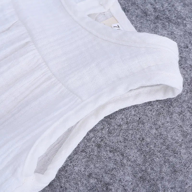 Kids Cotton Linen Summer Clothes Set - Vest & Shorts
