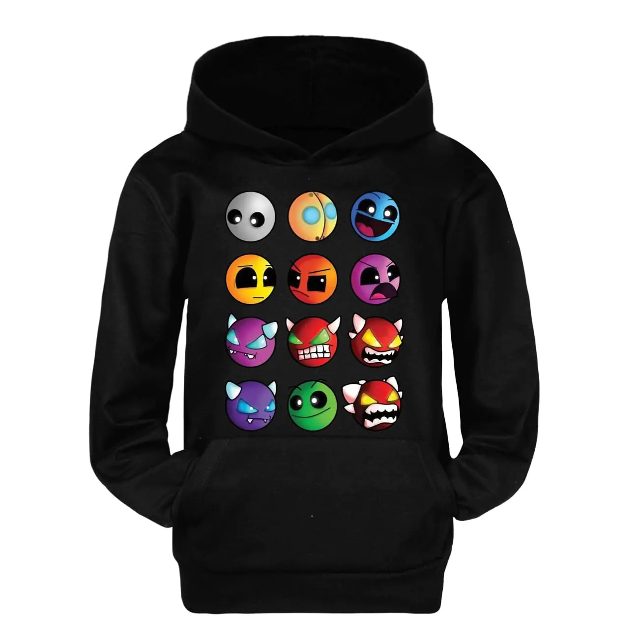 Geometry Dash hoodies Kids Spring autumn Cotton Little Girls Tops Teens Clothes Boys tees chlid pocket Sweatshirts