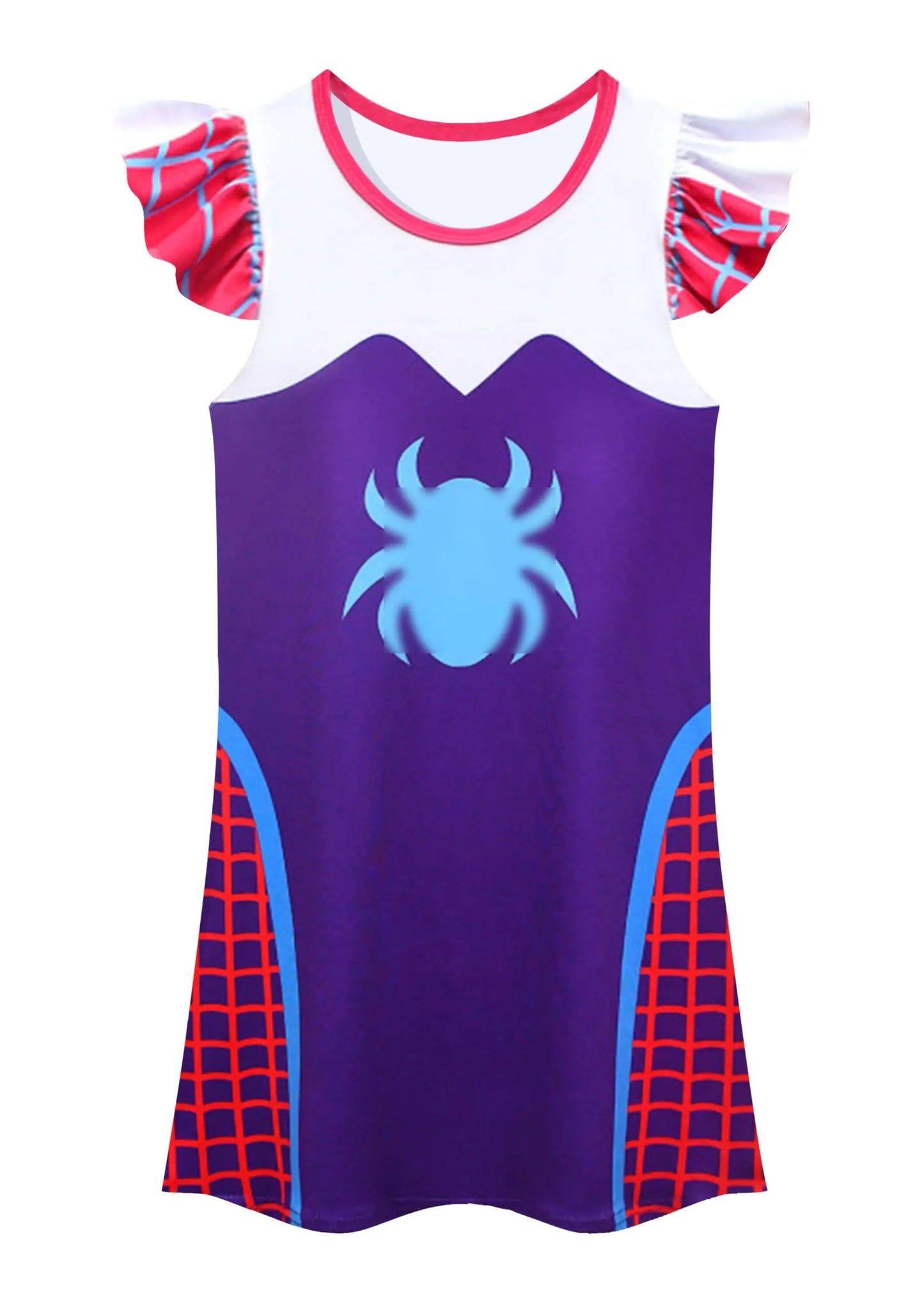 Lansidun Kids Girls Casual Dresses Fantasty Dress Ruffle Sleeve Playwear Graphic Outfits Clothes Daily Wear