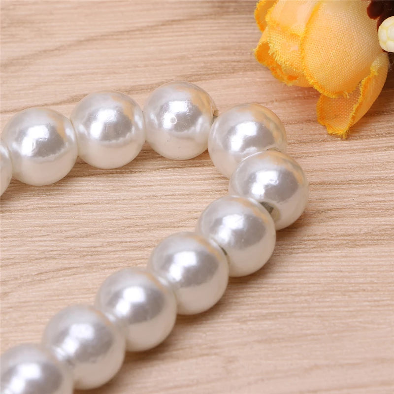 Plastic Pearl Beaded Bow Hangers for Kids' Clothes (2pcs)