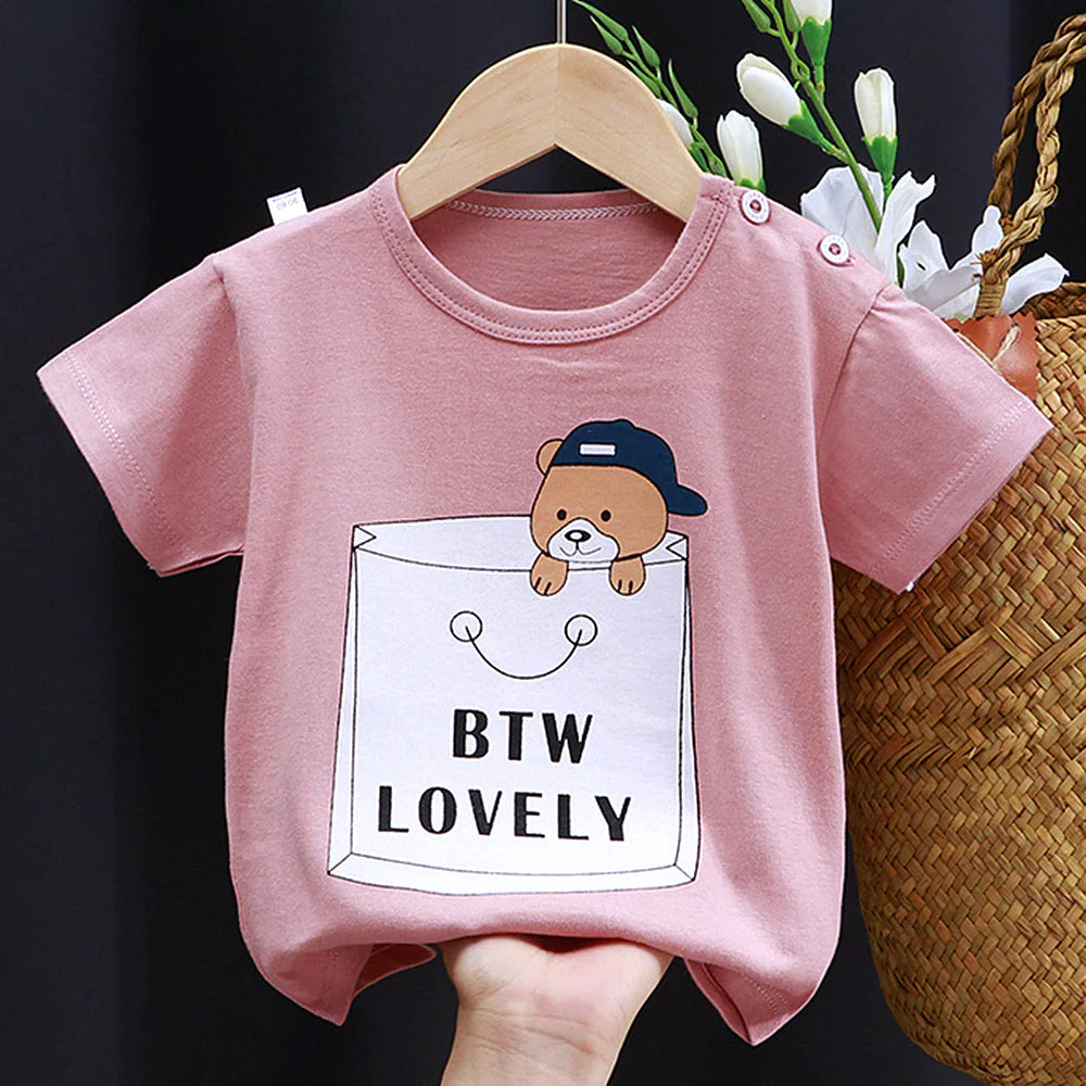 Korean Baby Clothes - Pure Cotton T-shirt for Kids