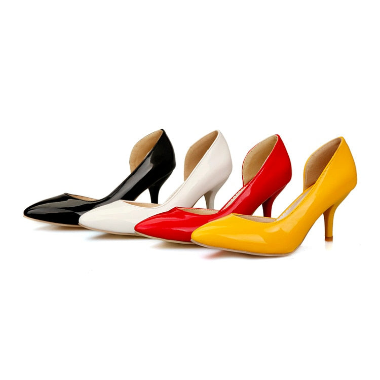 Women Shoes High Heel Limited Zapatos Mujer Tacon New 2017 Pointed Toe Ol Women Pumps Genuine Patent High Shoes Size 34-51 668