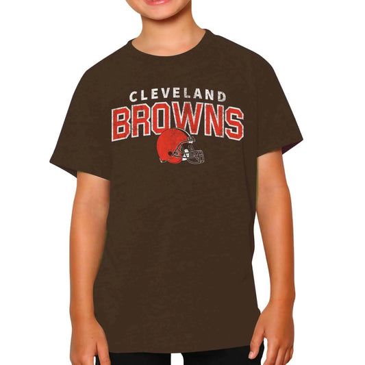 Team Fan Apparel NFL Youth Starting Fresh Tee- Pro Football Heather T-Shirt for Boys & Girls - Kids Clothes - Game Day Apparel - Officially Licensed - Greater Comfort for Children (Cleveland Browns -