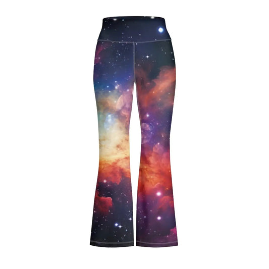 Ystardream Girls Bell Bottom Pants Funny Galaxy Pants for Teen Girls Kids Clothes Girls Size 9-10 Casual Style Flared Leggings Workout Leggings Pilate Yoga Pants Shapewear Tummy Control
