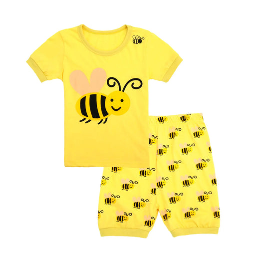 Qtake Fashion Girls Pajamas Summer Short Children Clothes Set Cotton Little Kids Pjs Sleepwear Size 12M-12Years
